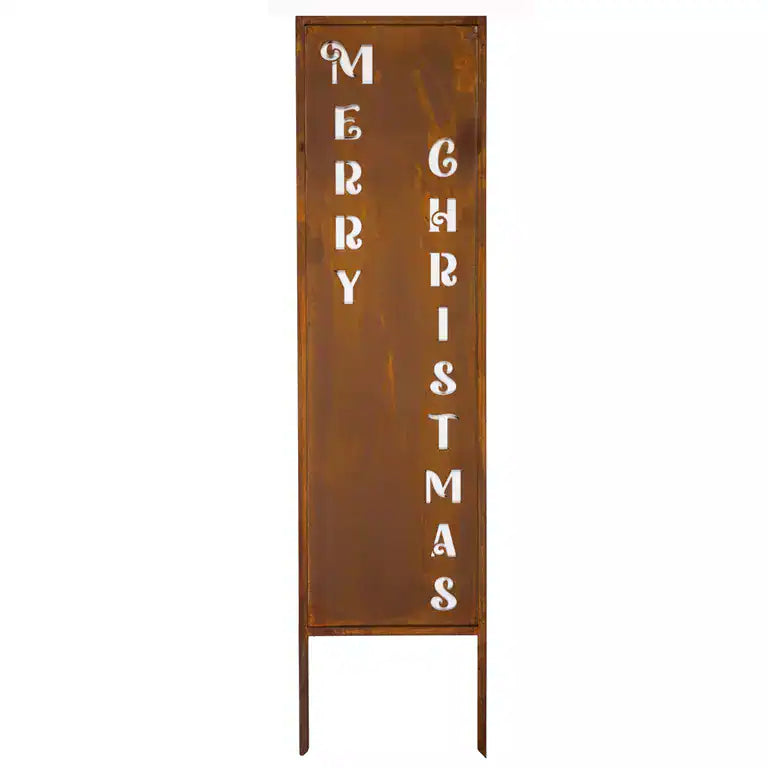 Panel Świąteczny „Wesołych Świąt” 120×30 cm - wspaniały Panel Świąteczny Corten - Kapaga