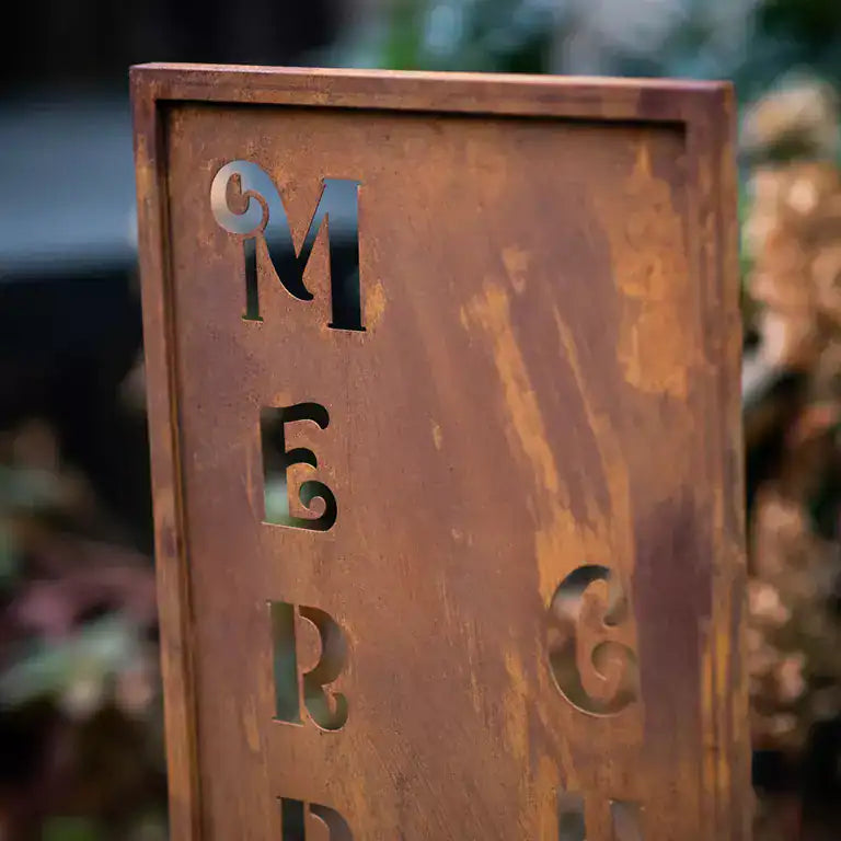 Panel Świąteczny „Wesołych Świąt” 120×30 cm - wspaniały Panel Świąteczny Corten - zdjęcie 5 - Kapaga