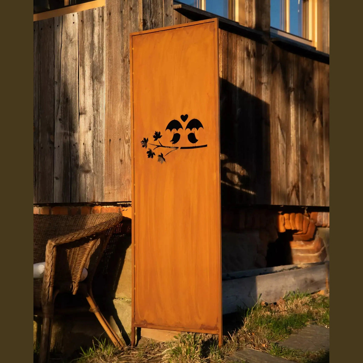 Panel Ogrodowy z Motywem Ptaki na Gałęzi - Rdzewiona Stal, 160 cm - zdjęcie 5 - Kapaga