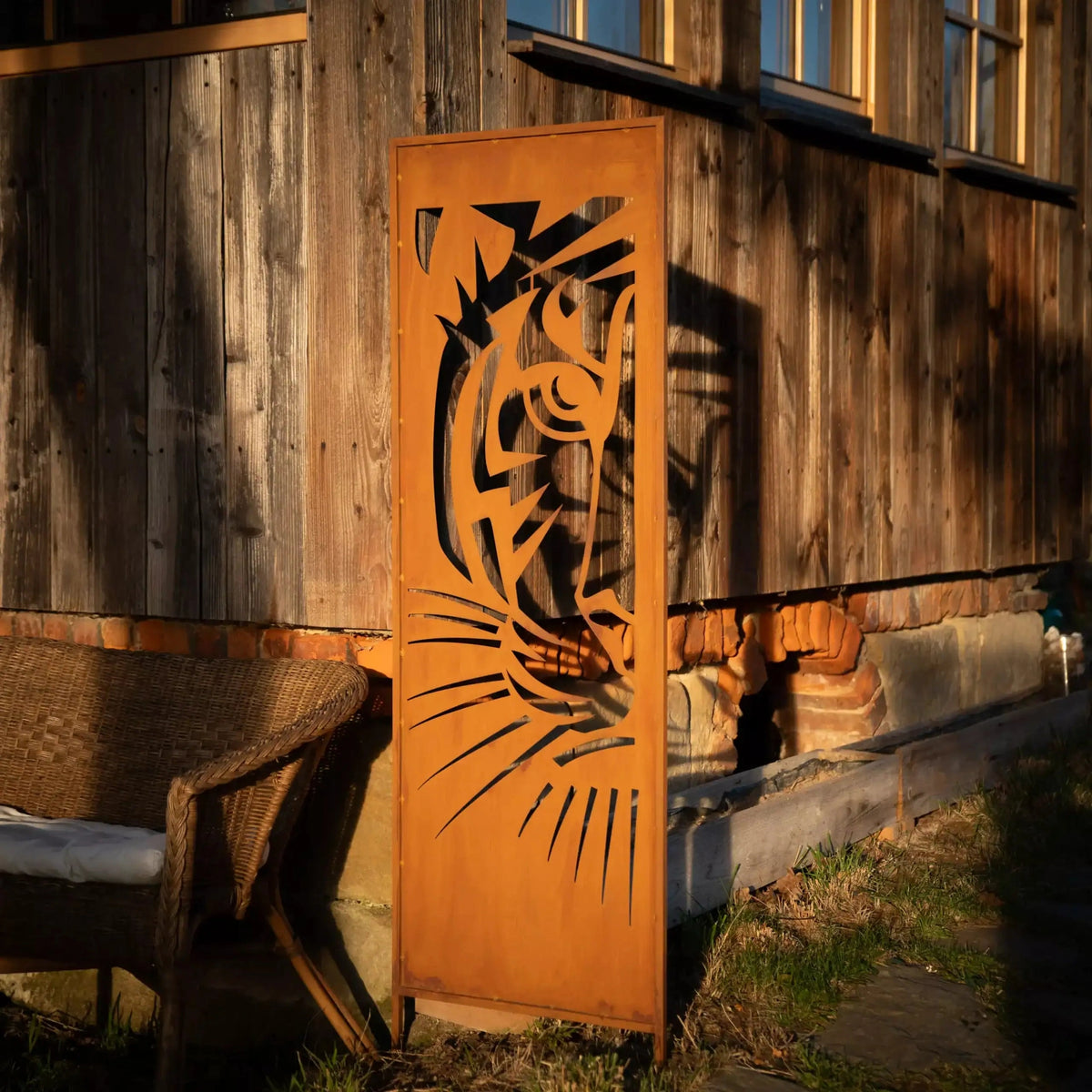 Panel Ogrodowy z Wizerunkiem Tygrysa - Stal Rdzewiona, 160 cm - zdjęcie 3 - Kapaga