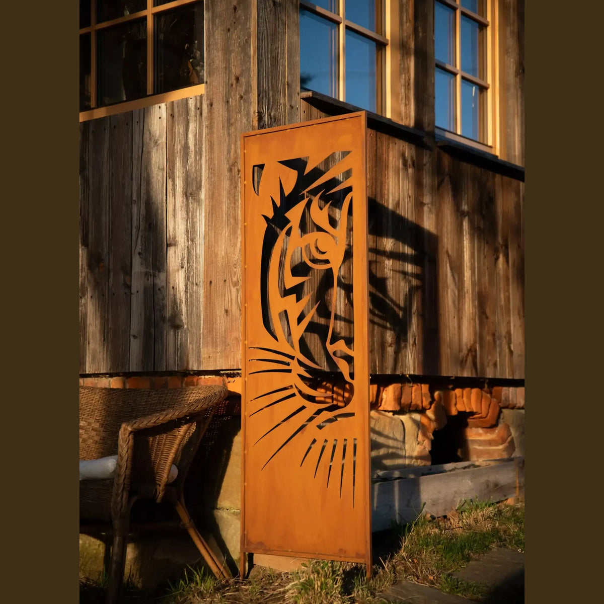 Panel Ogrodowy z Wizerunkiem Tygrysa - Stal Rdzewiona, 160 cm - zdjęcie 4 - Kapaga