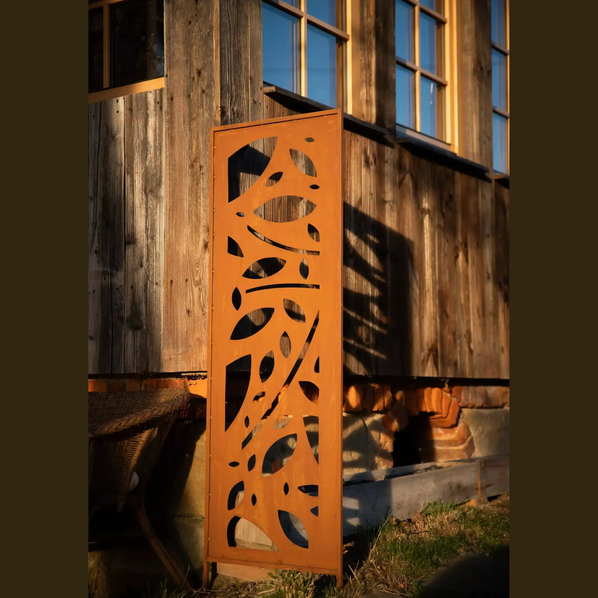 Panel Ogrodowy z Motywem Liści - Stal Rdzewiona, 160 cm - zdjęcie 2 - Kapaga