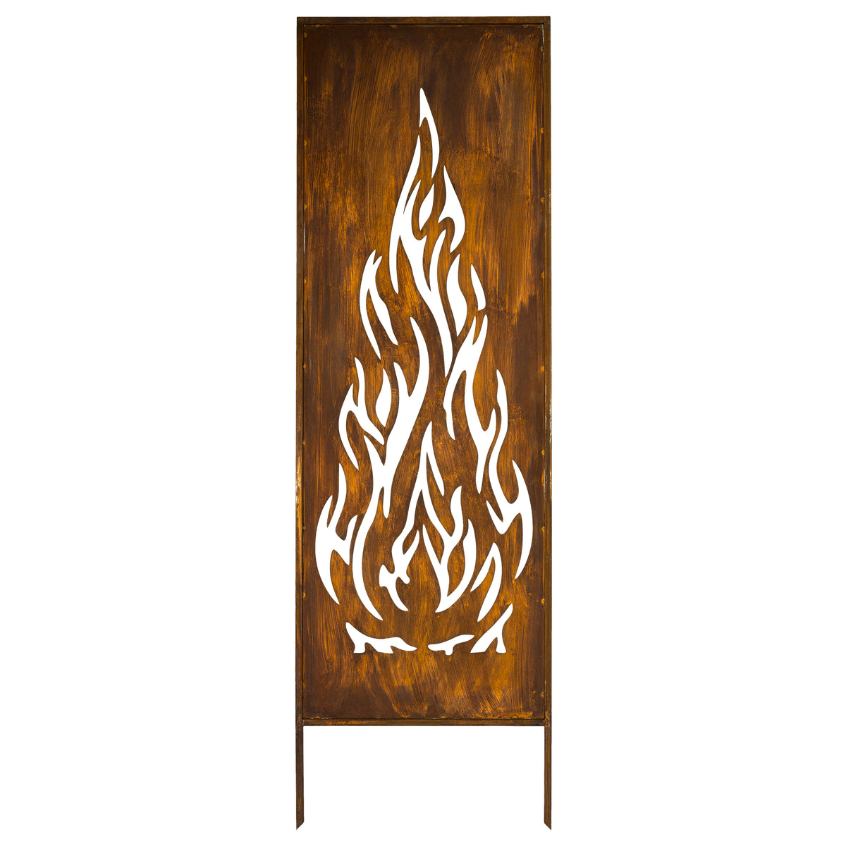 Panel ogrodowy Corten - Parawan z płomieniem 160 x 50 cm