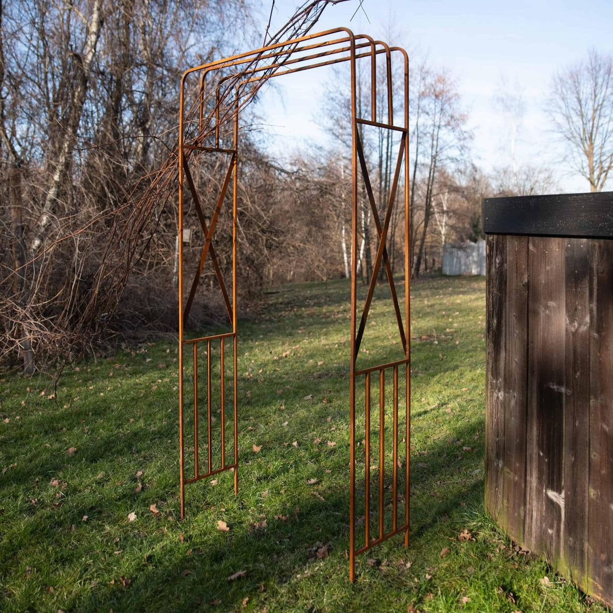 Pergola Ogrodowa - Metalowa, Naturalna Rdza, 220 cm do Róży, Bluszczu - zdjęcie 8 - Kapaga