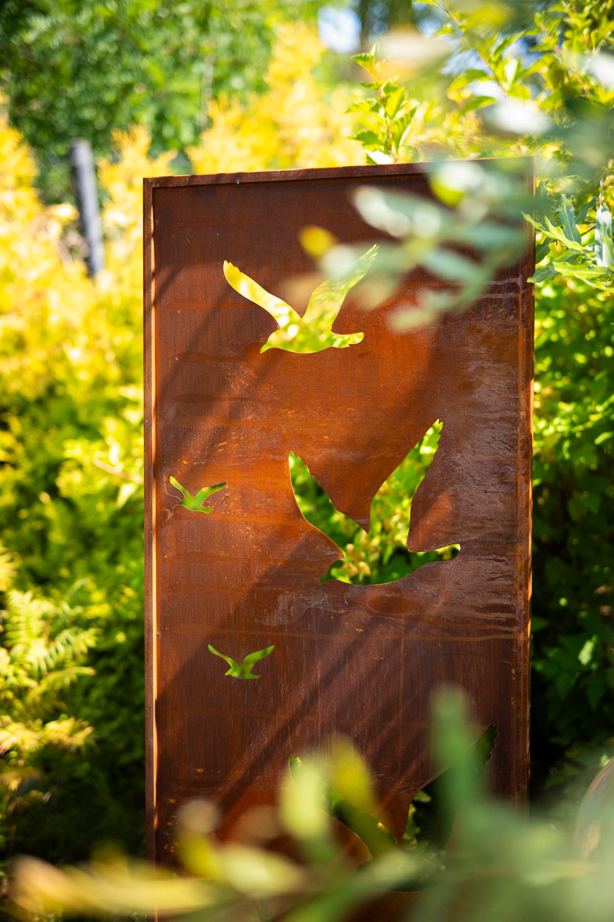 Panel ogrodowy Corten - Parawan z mewami 160 x 50 cm