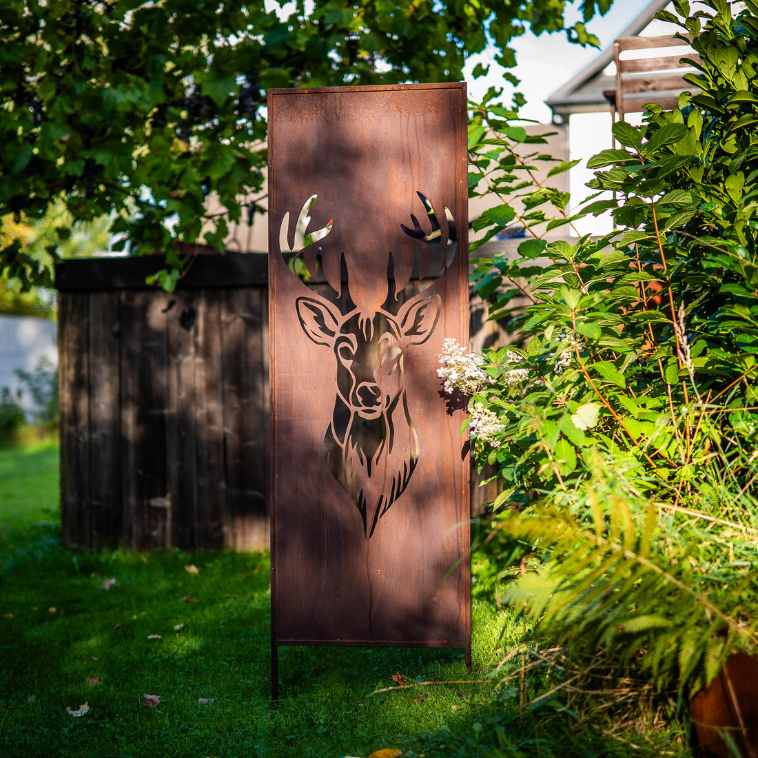 Panel ogrodowy Corten - Parawan z łosiem 160 x 50 cm