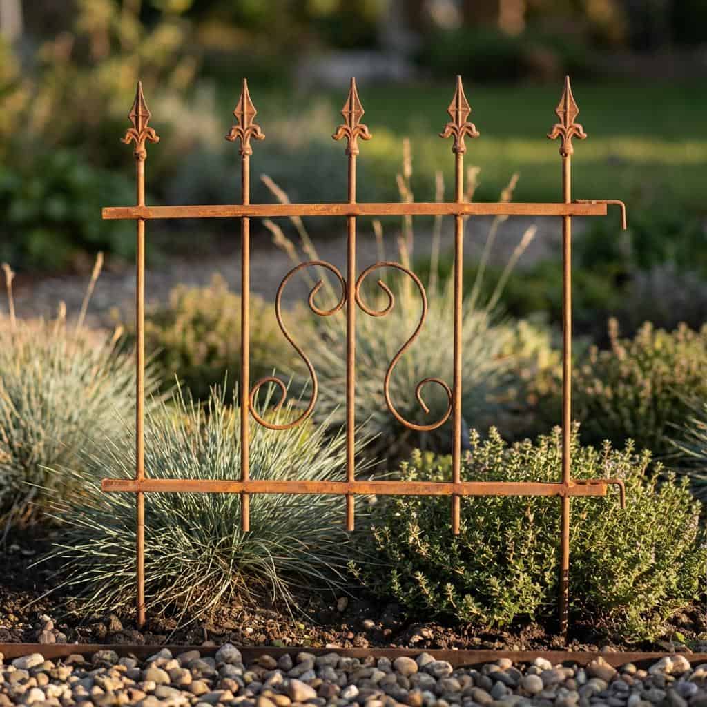 Rdzawy Płotek Dekoracyjny 66×75 cm - Nowoczesne Obrzeże Metalowe - zdjęcie 3 - Kapaga