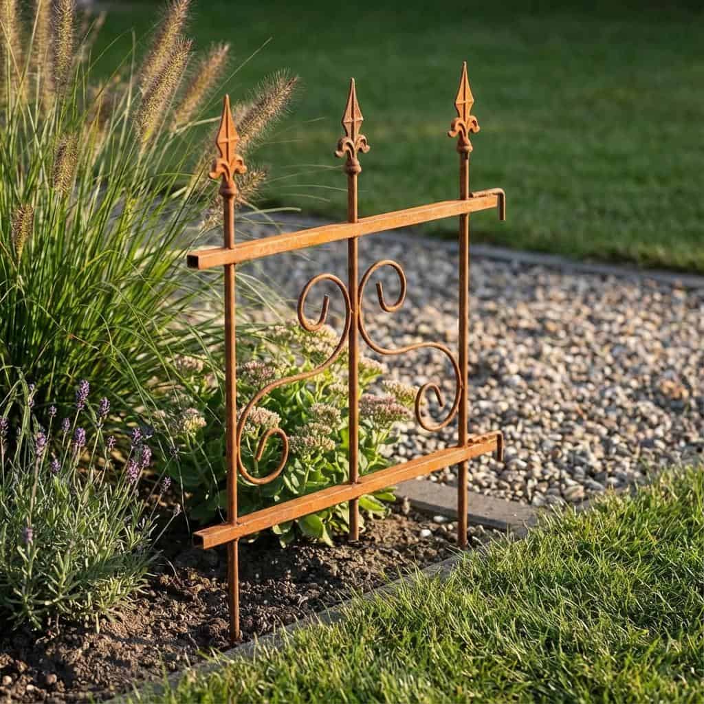 Rdzawy Płotek Ogrodowy z Wzorem 46×60 cm - Trwałe Metalowe Obrzeże Ogrodowe - zdjęcie 6 - Kapaga