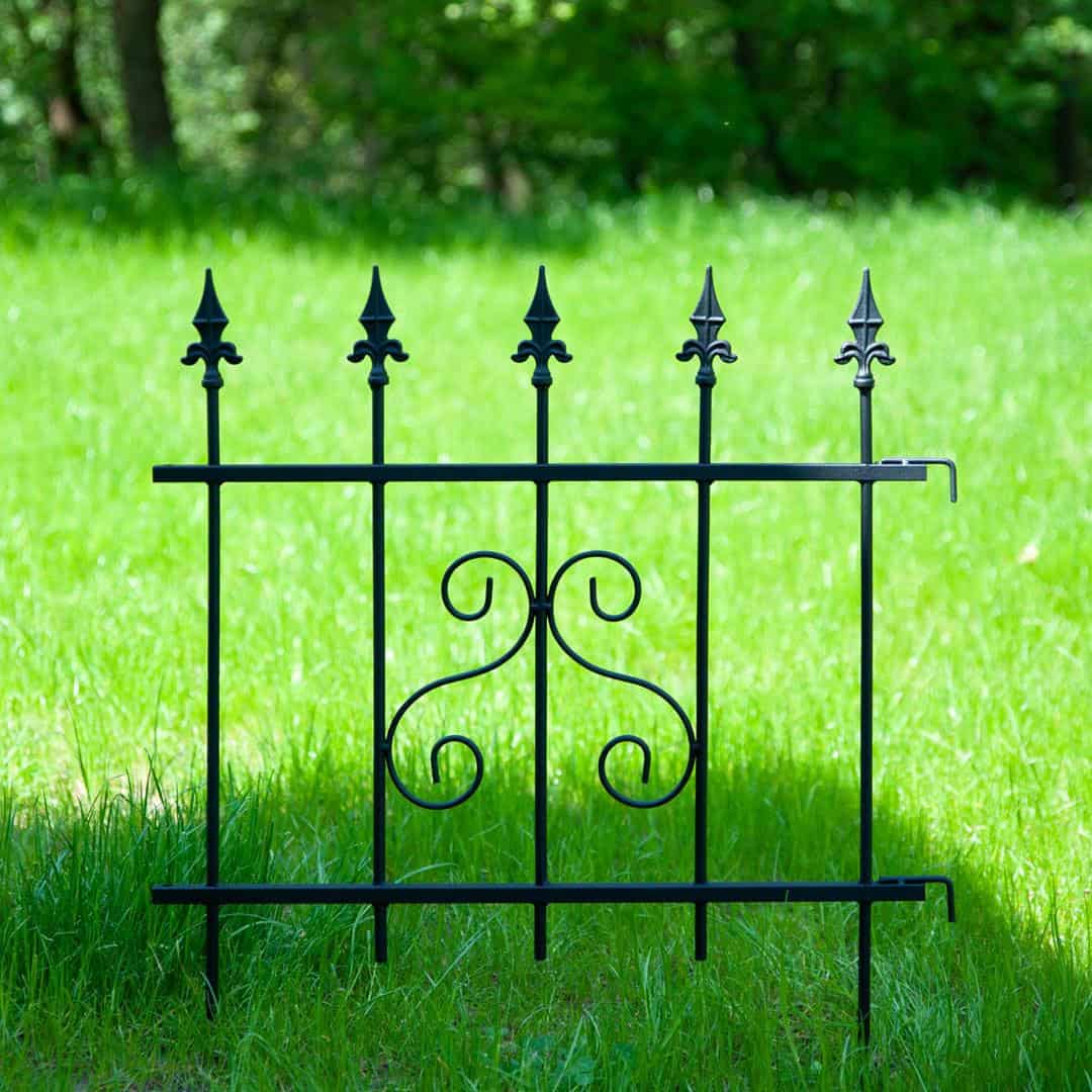 Modułowy Płotek Ogrodowy Czarny 66×75 cm - Metalowa Dekoracja, Estetyczny i Trwały - zdjęcie 4 - Kapaga