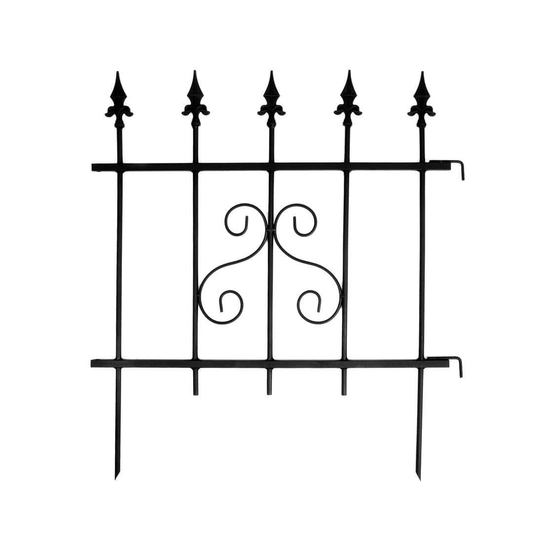 Modułowy Płotek Ogrodowy Czarny 66×75 cm - Metalowa Dekoracja, Estetyczny i Trwały - Kapaga