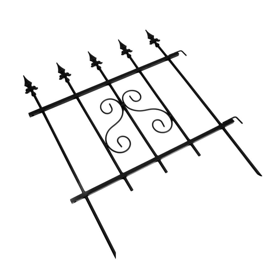 Modułowy Płotek Ogrodowy Czarny 66×75 cm - Metalowa Dekoracja, Estetyczny i Trwały - zdjęcie 6 - Kapaga
