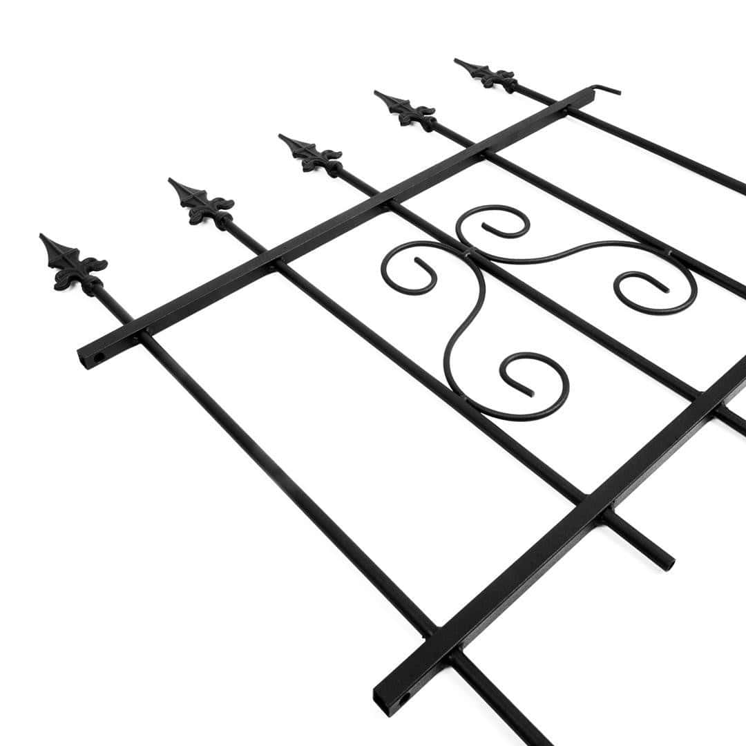 Modułowy Płotek Ogrodowy Czarny 66×75 cm - Metalowa Dekoracja, Estetyczny i Trwały - zdjęcie 7 - Kapaga