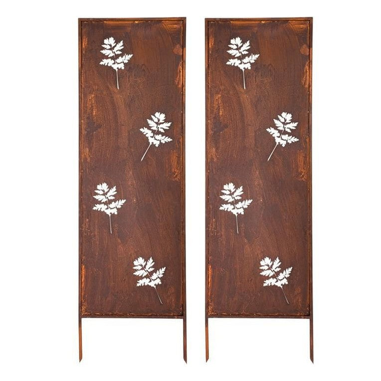 Dekoracyjny Panel Ogrodowy Parawan Corten 4 Kwiaty Metalowe 160 x 50 cm - zdjęcie 2 - Kapaga