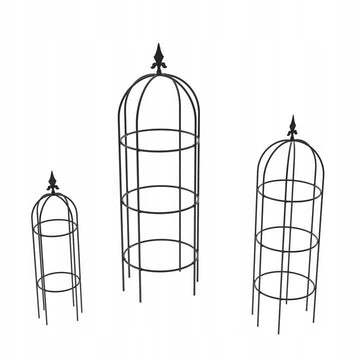 Duża metalowa pergola ‘Róże’ - elegancki czarny trejaż ogrodowy - Kapaga