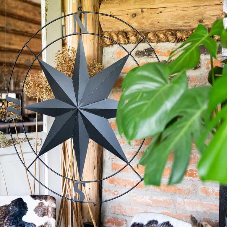 Róża Wiatrów 75 cm - Stylowa Metalowa Ozdoba Ścienna na Zewnątrz i do Wnętrz - zdjęcie 3 - Kapaga
