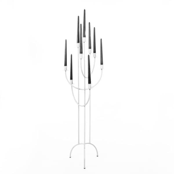 Biały Loftowy Świecznik 9 Ramion - wspaniały design, 108 cm - zdjęcie 5 - Kapaga