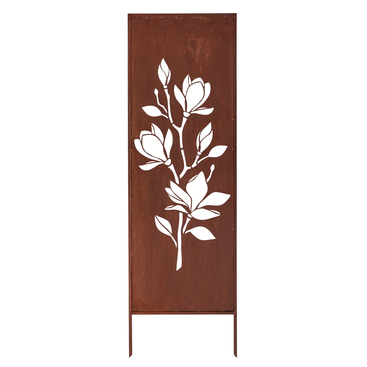Panel ogrodowy Corten - Parawan z magnolią - 160 x 50 cm