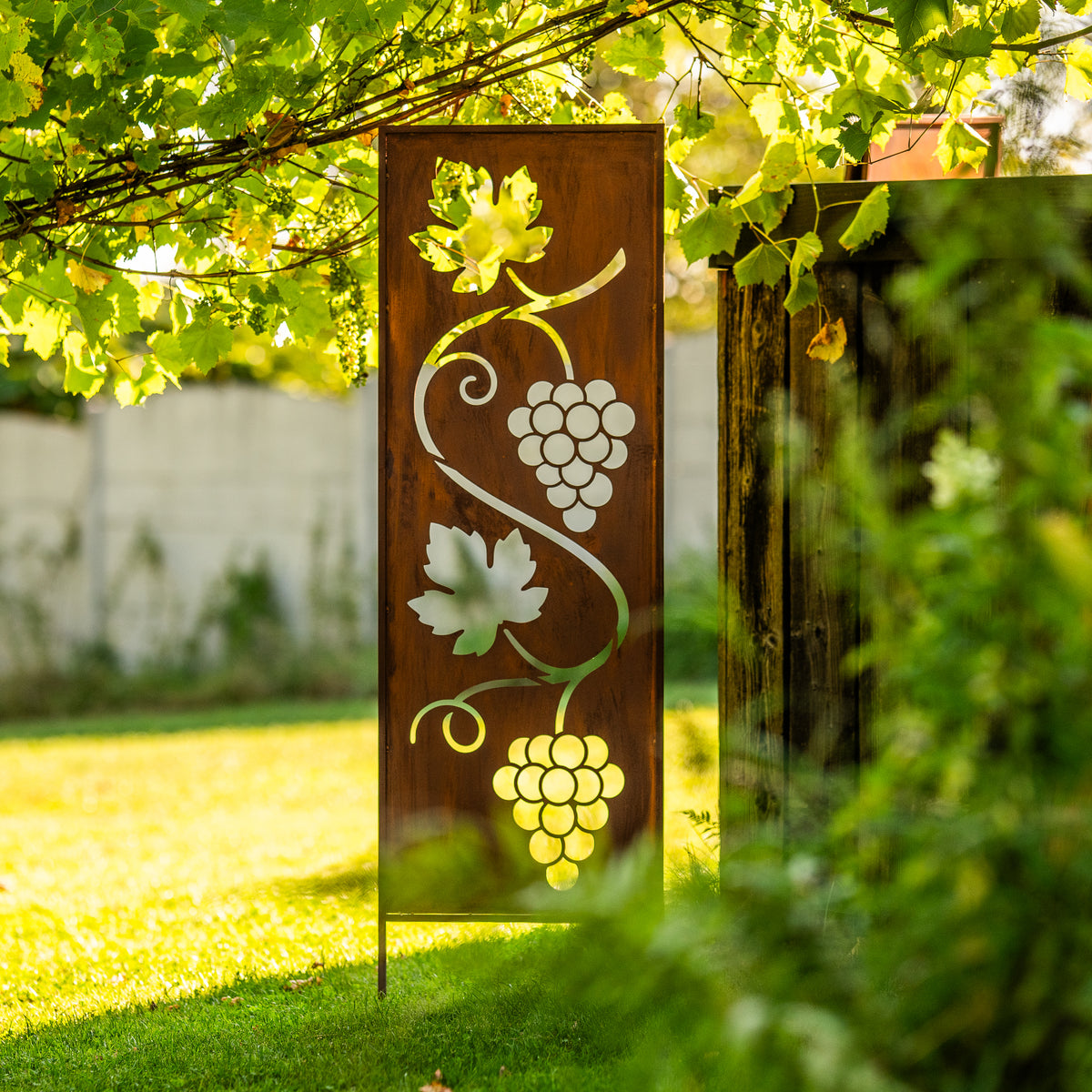 Panel ogrodowy Corten - Parawan z winoroślą 160 x 50 cm