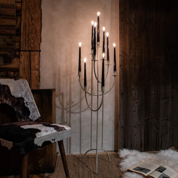 Biały Loftowy Świecznik 9 Ramion - wspaniały design, 108 cm - zdjęcie 3 - Kapaga