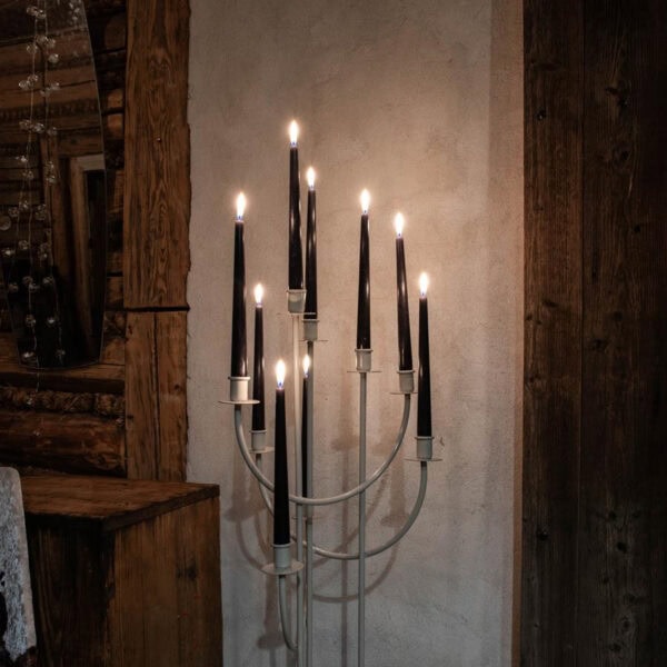 Biały Loftowy Świecznik 9 Ramion - wspaniały design, 108 cm - zdjęcie 2 - Kapaga