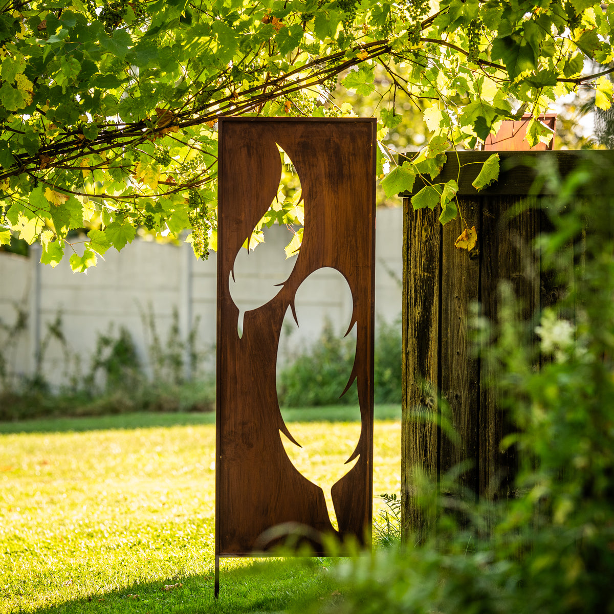 Panel ogrodowy Corten - Parawan z dwoma piórami 160 x 50 cm