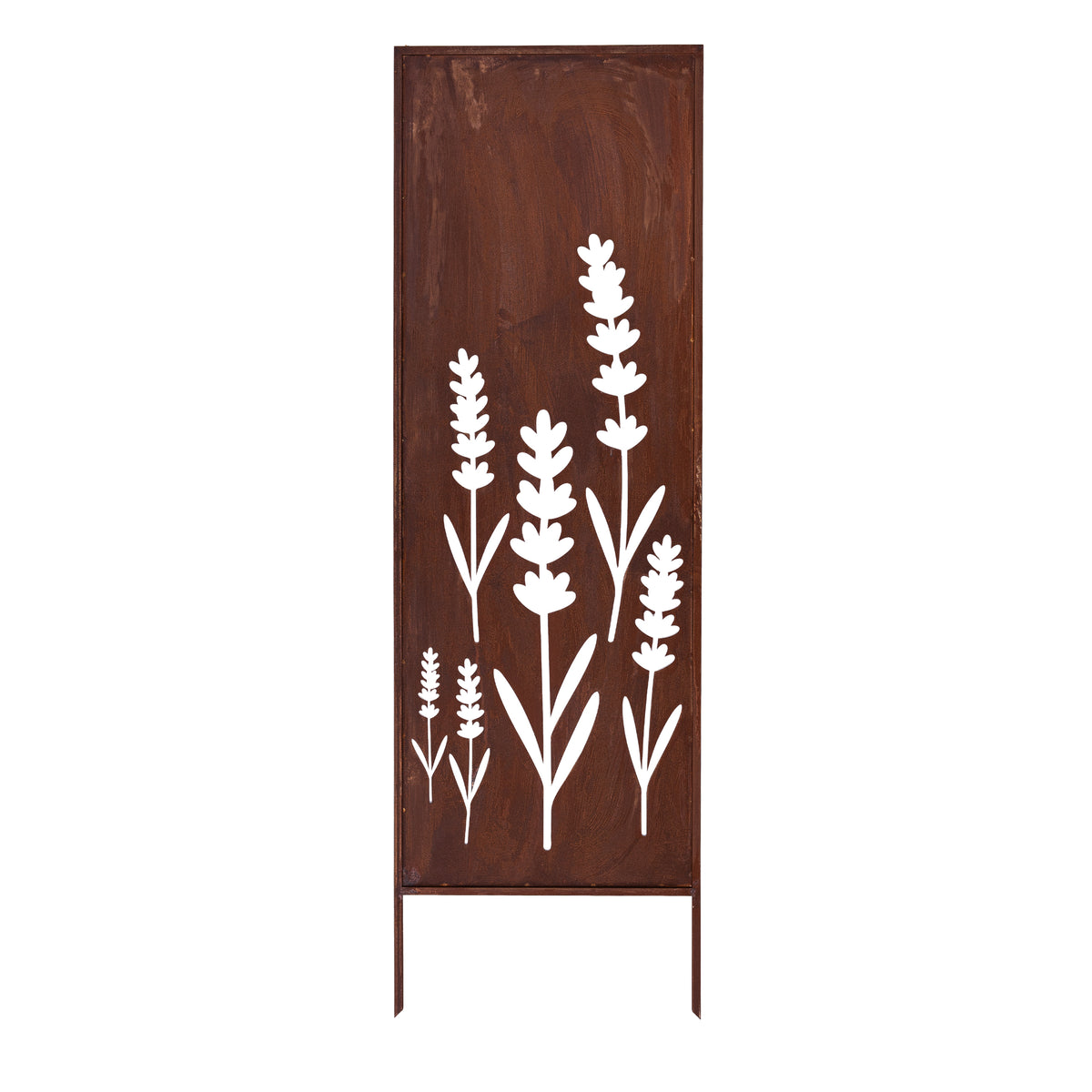 Panel ogrodowy Corten - Parawan z lawendą - 160 x 50 cm