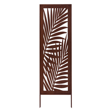 Panel ogrodowy Corten - Parawan z liśćmi palmowymi - 160 x 50 cm