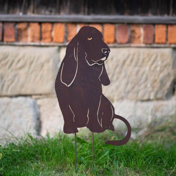 Basset Hound - Metalowa Dekoracja Ścienna w Rustykalnym Stylu - Kapaga