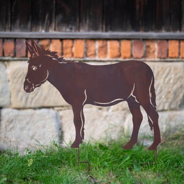 Osiołek Rustykalny - Metalowa Dekoracja Ogrodowa z Efektem Rdzy - zdjęcie 2 - Kapaga
