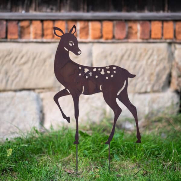 Metalowa Sarna Bambi - Rustykalna Ozdoba Ścienna i Ogrodowa - Kapaga