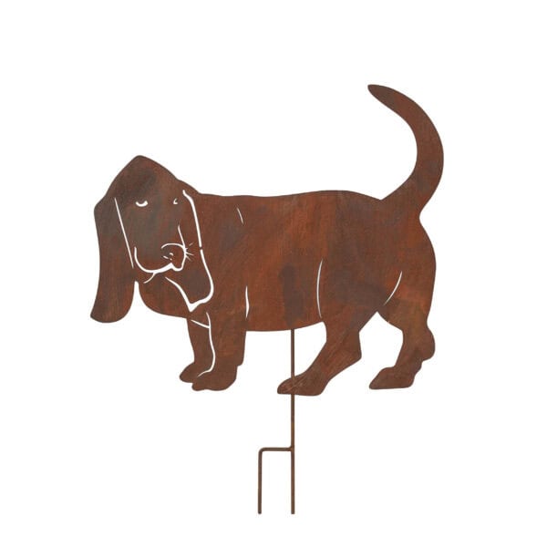 Metalowy Basset Hound - Ozdoba Ogrodowa w Stylu Rustykalnym - zdjęcie 2 - Kapaga