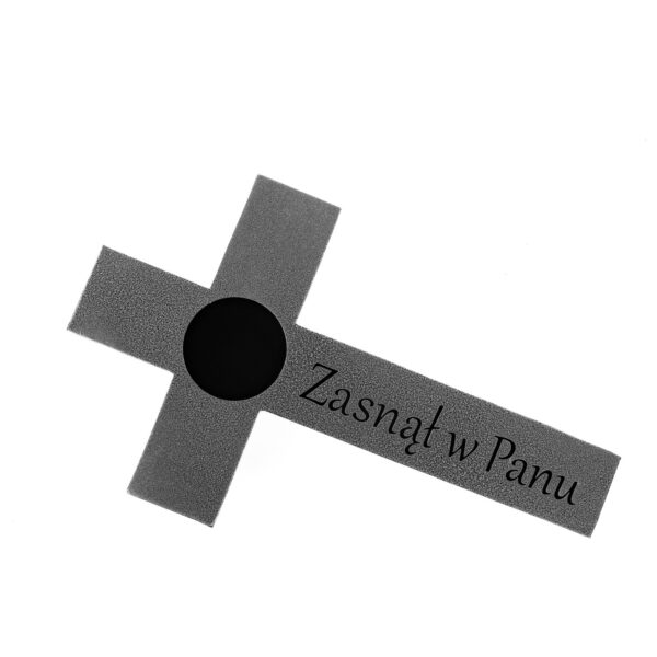 Znicz „Zasnął w Panu” - Nowoczesna Dekoracja Metalowa na Grób - zdjęcie 2 - Kapaga