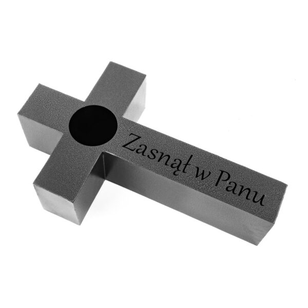 Znicz „Zasnął w Panu” - Nowoczesna Dekoracja Metalowa na Grób - zdjęcie 4 - Kapaga