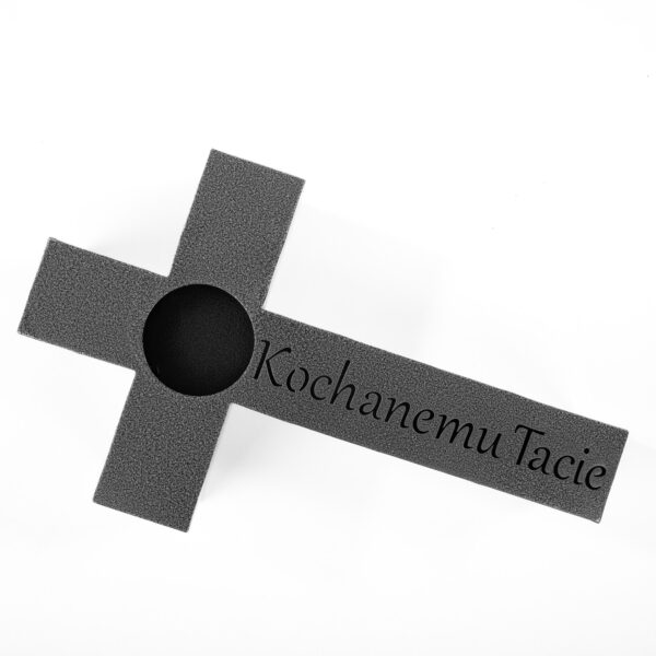 Znicz „Kochanemu Tacie” - Trwała Marmurowa Dekoracja Metalowa na Nagrobek - Kapaga