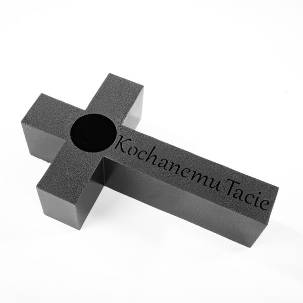 Znicz „Kochanemu Tacie” - Trwała Marmurowa Dekoracja Metalowa na Nagrobek - zdjęcie 3 - Kapaga