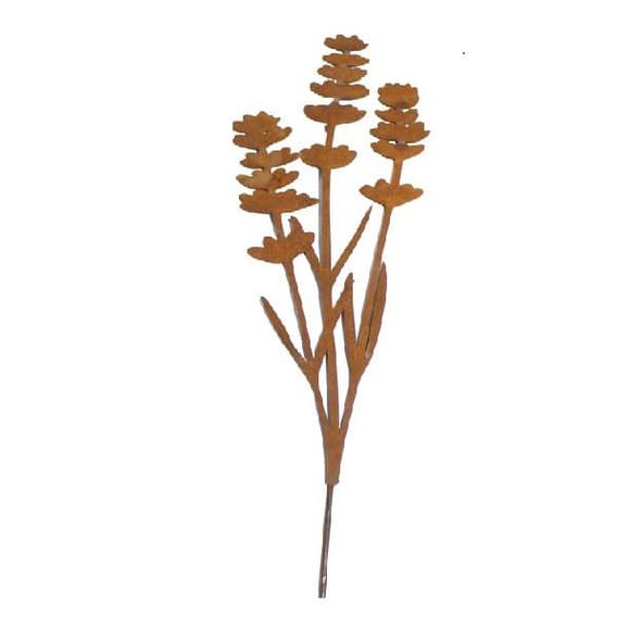 Stalowy Bukiet Kwiatów i Traw Ozdobnych - Elegancka Dekoracja w Efekcie Corten, 25 cm x 80 cm - Kapaga