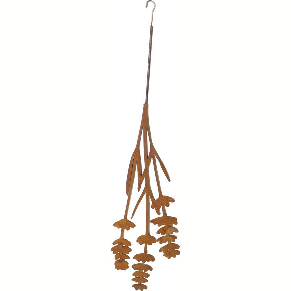 Stalowy Bukiet Kwiatów i Traw Ozdobnych - Elegancka Dekoracja w Efekcie Corten, 25 cm x 80 cm - Kapaga
