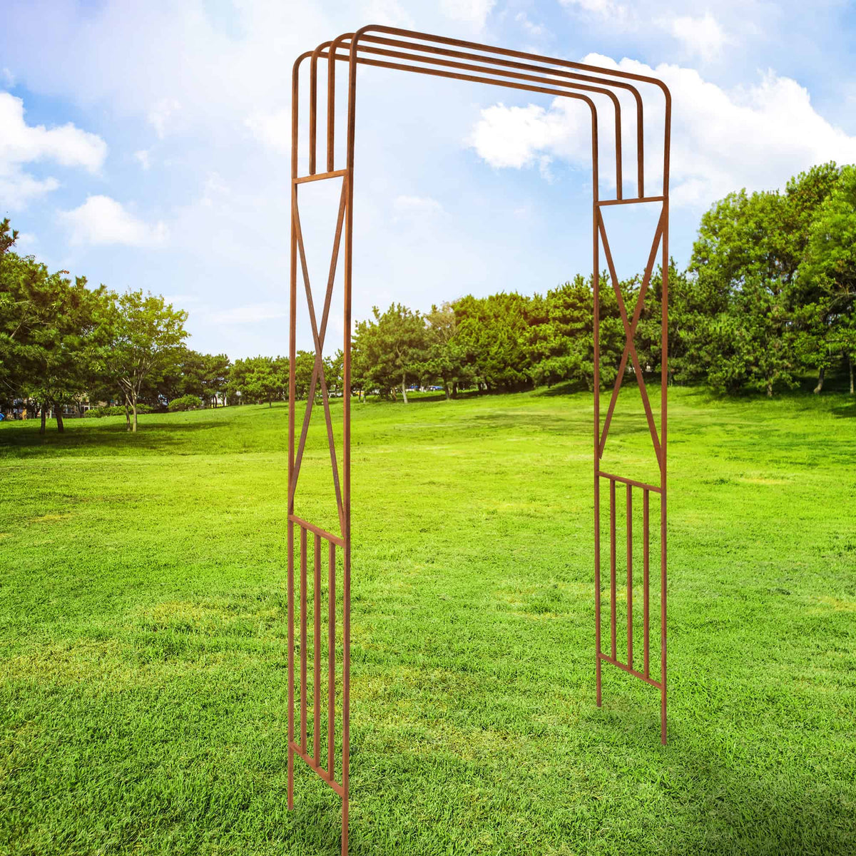 Pergola Ogrodowa - Metalowa, Naturalna Rdza, 220 cm do Róży, Bluszczu - zdjęcie 3 - Kapaga