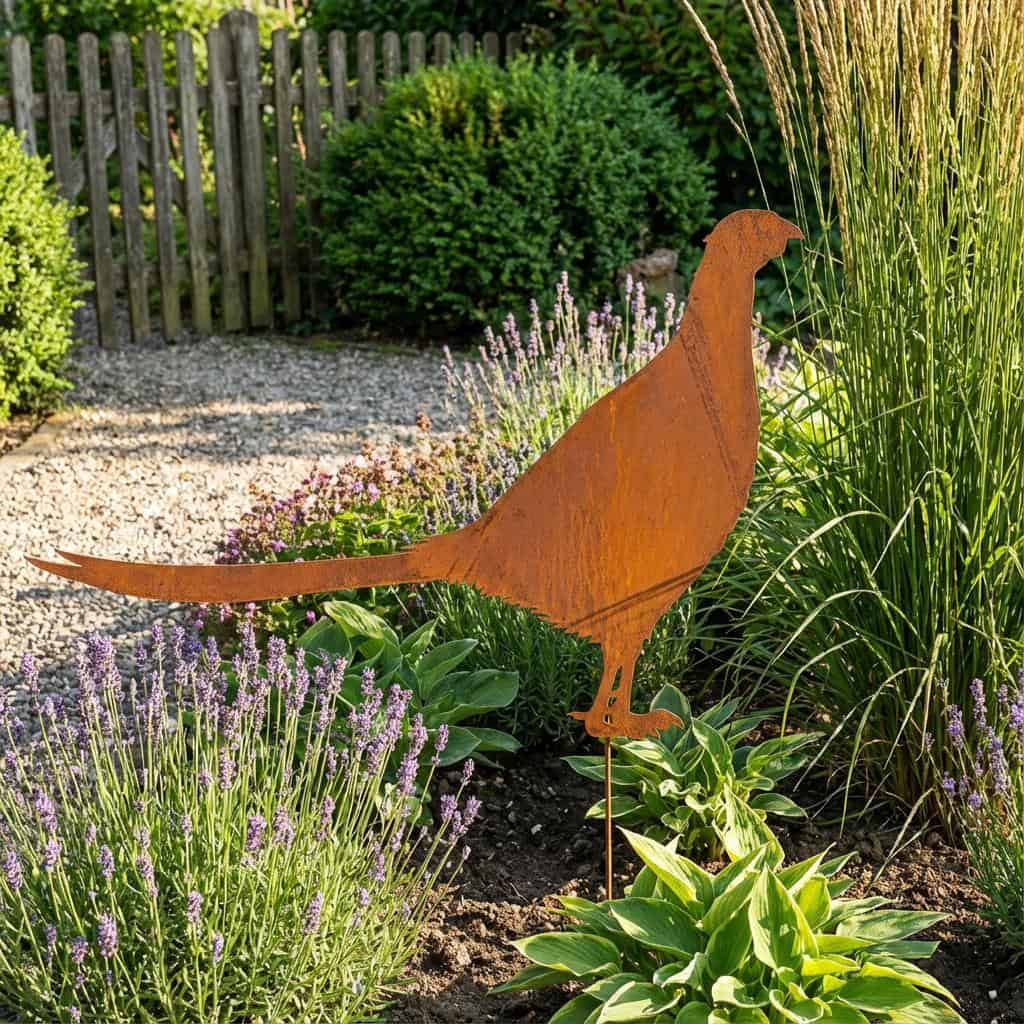 Metalowa Dekoracja Ogrodowa - Sylwetka Bażanta 70×48 cm - zdjęcie 3 - Kapaga