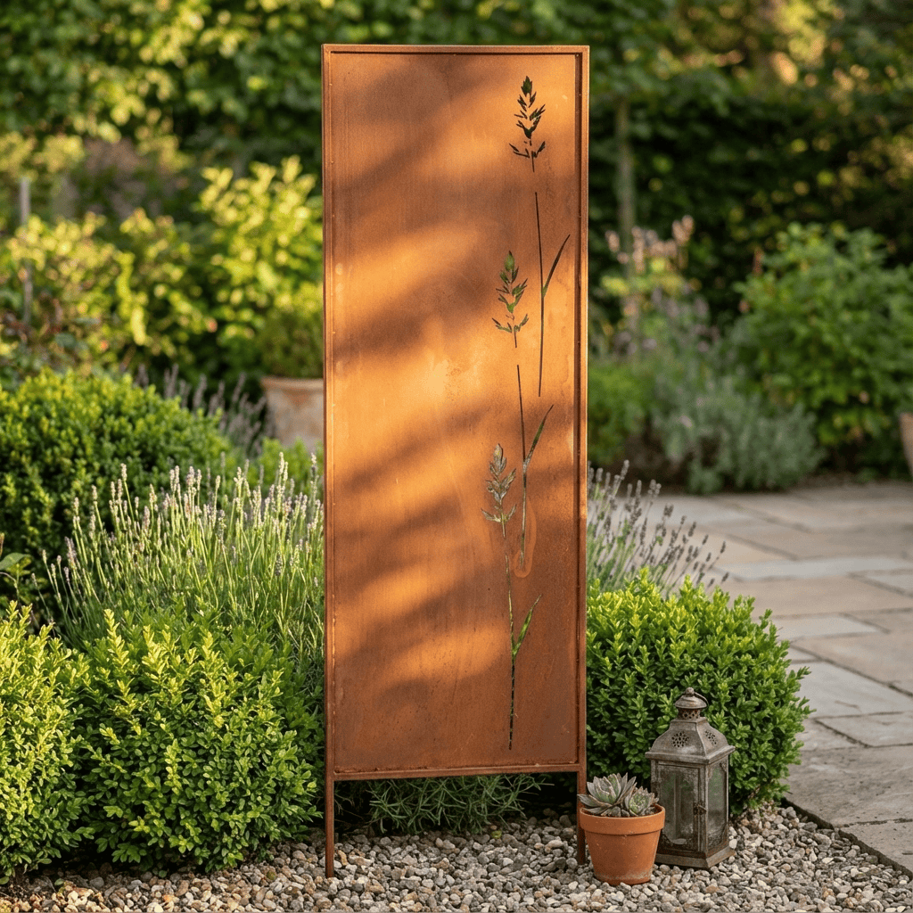 Panel Ogrodowy Parawan Corten Osłona Krzewów 160 x 50 cm Dekoracyjny Metalowy - zdjęcie 4 - Kapaga
