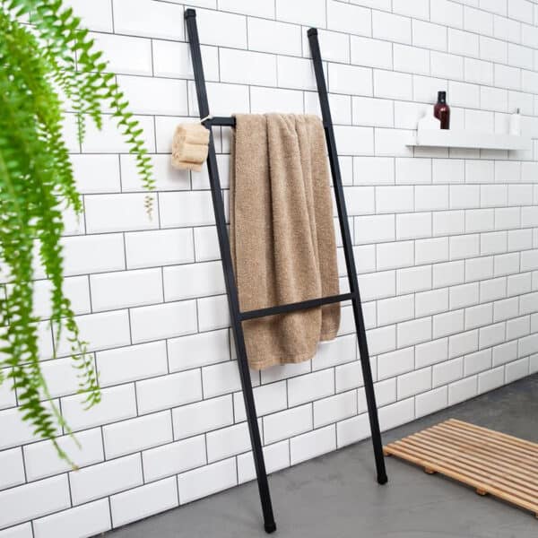 Elegancka Drabinka Łazienkowa - Czarne Stalowe Wykończenie, Dostępna w Długości 140 cm i 120 cm - zdjęcie 23 - Kapaga