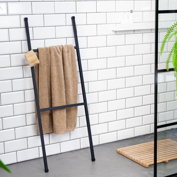 Elegancka Drabinka Łazienkowa - Czarne Stalowe Wykończenie, Dostępna w Długości 140 cm i 120 cm - zdjęcie 5 - Kapaga
