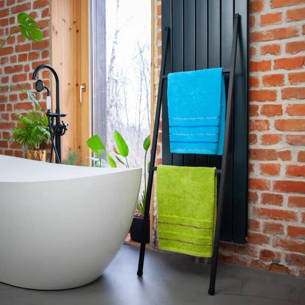 Elegancka Drabinka Łazienkowa - Czarne Stalowe Wykończenie, Dostępna w Długości 140 cm i 120 cm - Kapaga