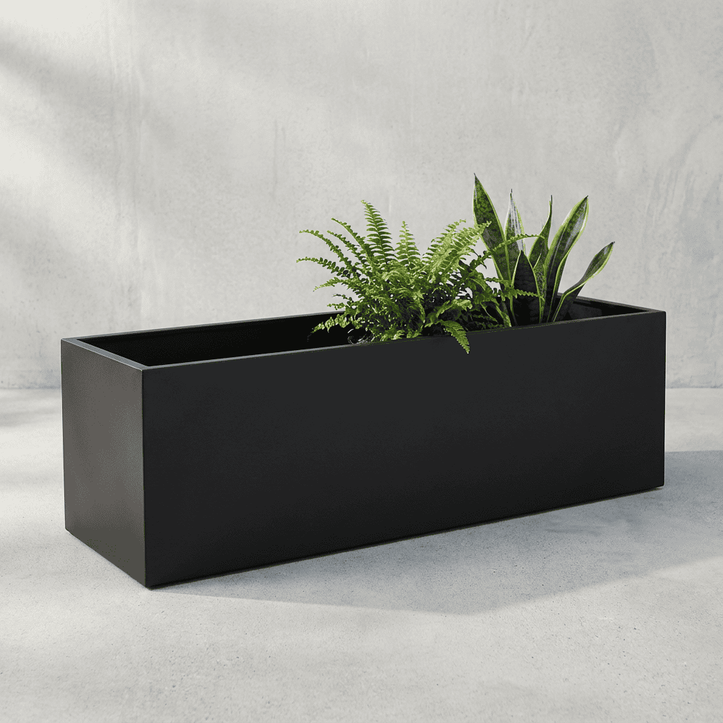 Stojący Kwietnik Metalowy Loft - Wysoka Donica z Osłonką, Duża Osłona na Taras, Ogród i Parapet, 60 cm - zdjęcie 11 - Kapaga