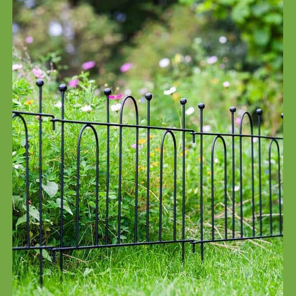 Czarny Płotek Ogrodowy Metalowy Spawany 60 cm - Solidne Stalowe Obrzeże do Ogrodu - zdjęcie 4 - Kapaga