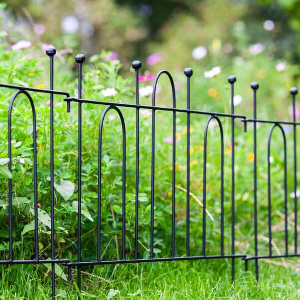 Czarny Płotek Ogrodowy Metalowy Spawany 60 cm - Solidne Stalowe Obrzeże do Ogrodu - zdjęcie 5 - Kapaga