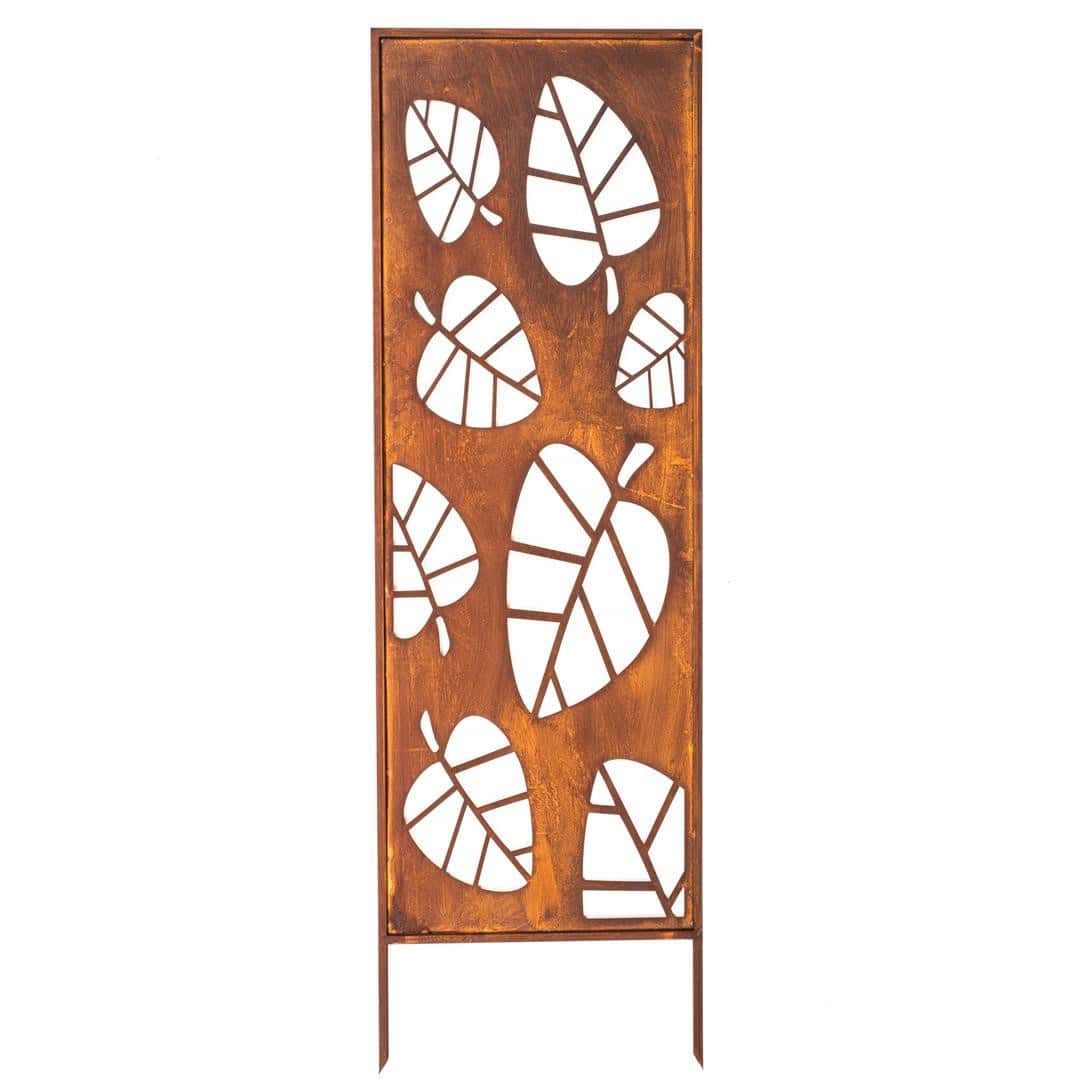 Ogrodzenie Metalowe Liście Corten 160 cm - Rustykalny Panel Ogrodowy Dekoracyjny - Kapaga