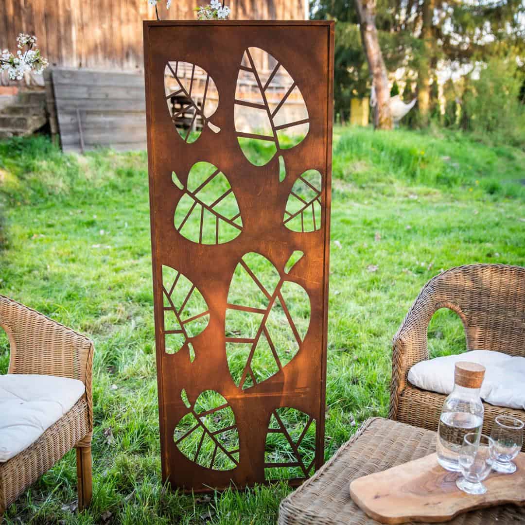 Ogrodzenie Metalowe Liście Corten 160 cm - Rustykalny Panel Ogrodowy Dekoracyjny - zdjęcie 2 - Kapaga