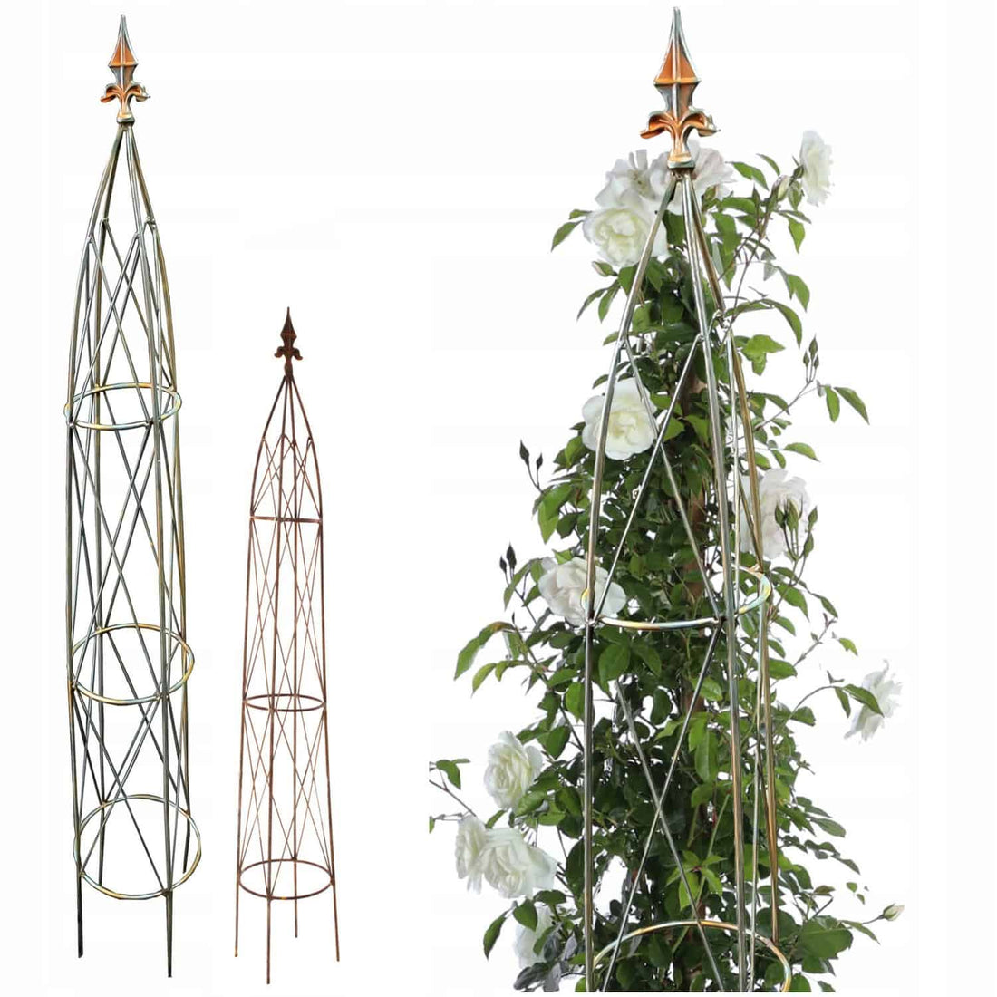 Metalowy Obelisk Piramida Pergola do Róż - Różne wysokości - Kapaga