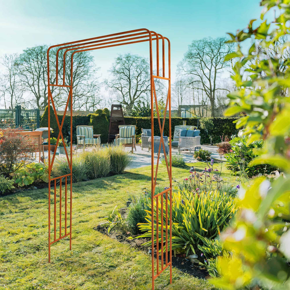Pergola Ogrodowa - Metalowa, Naturalna Rdza, 220 cm do Róży, Bluszczu - zdjęcie 5 - Kapaga